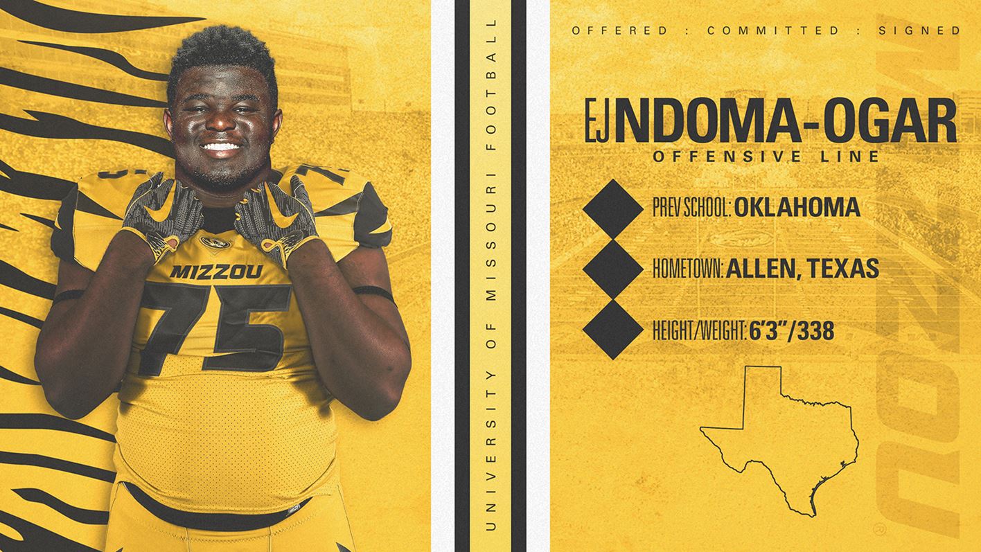 Mizzou Football Signs OL EJ Ndoma-Ogar, A Transfer From Oklahoma ...