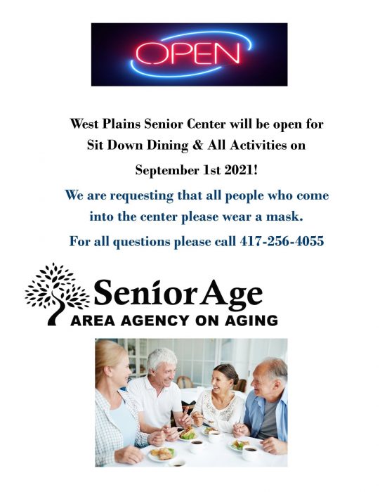 West Plains Senior Center offers dining, activities in September