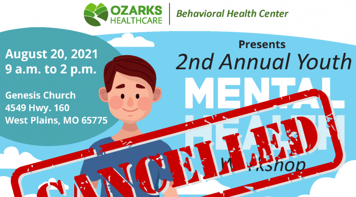 Ozarks Healthcare Behavioral Health Center’s second annual Youth Mental Health Workshop Cancelled due to COVID-19