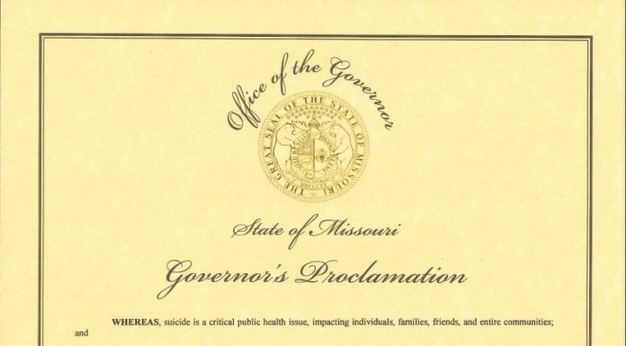 Governor Parson Proclaims September 5-11 as Suicide Prevention Week