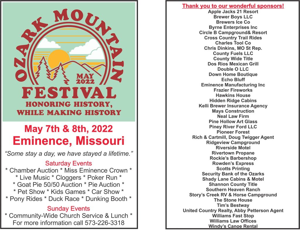 Ozark Mountain Festival Kicks Off This Weekend; Schedule Released