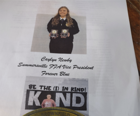 Youth in Agriculture Award to Summersville FFA Member