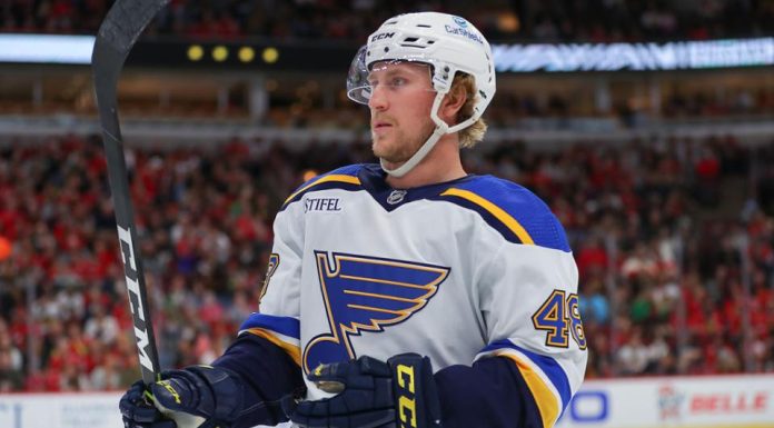 Perunovich leaves game with upper-body injury