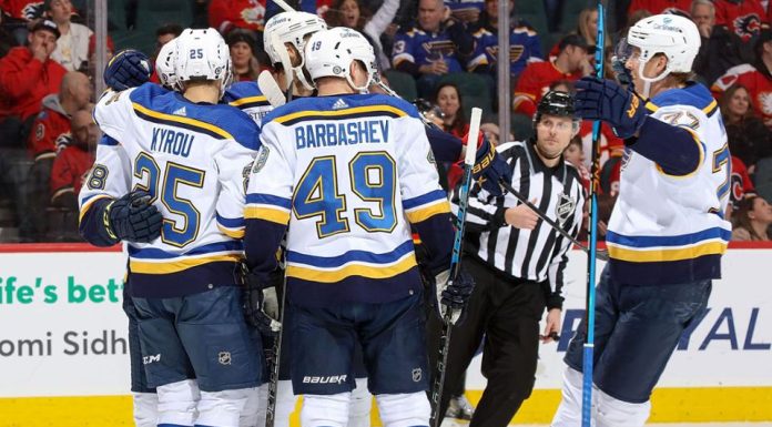Kyrou hat trick lifts Blues past Canucks in 4th straight win