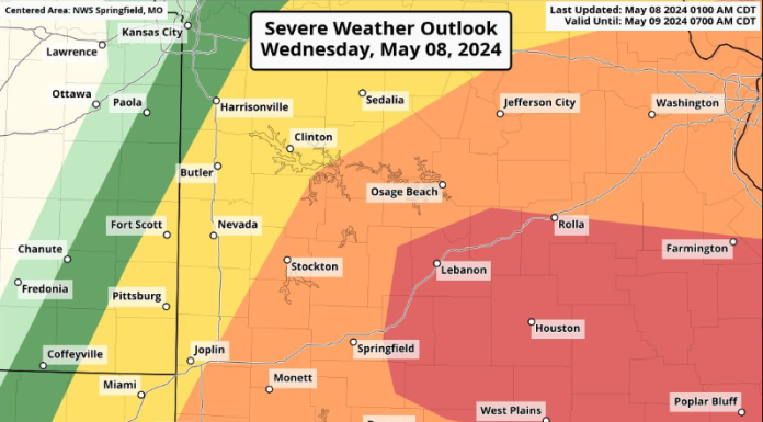 Severe Weather Risk for Today Increases to 4/5, According to the NWS