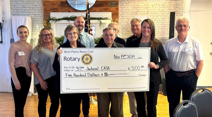 West Plains Noon Rotary Donates to CASA