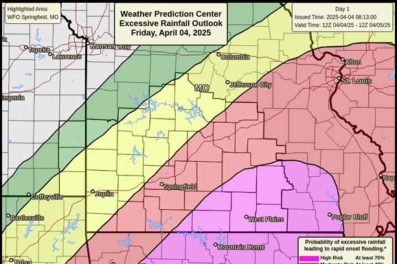 “Four, Maybe Up to Nine Inches of Rain” – Update from the National Weather Service