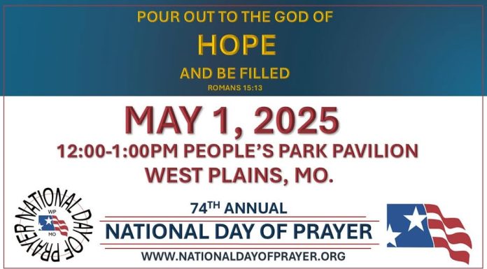 National Day of Prayer Event to be Held in West Plains May 1st