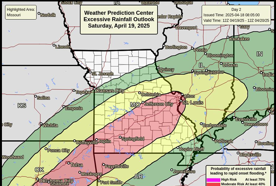 Severe Weather, Excessive Rainfall Chances Fall for Listening Area