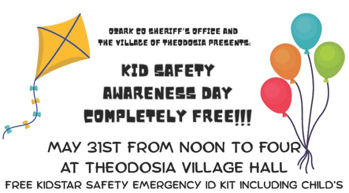 Ozark County Sheriff’s Department and Village of Theodosia to Host Free Kid Safety Awareness Day and Event