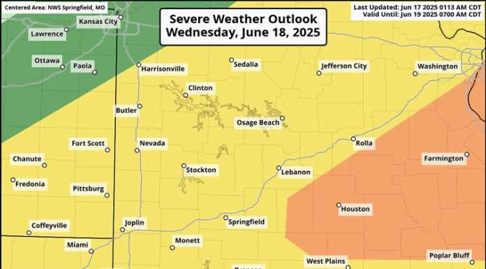 Severe Weather Risk Enhanced 3/5 for Wednesday