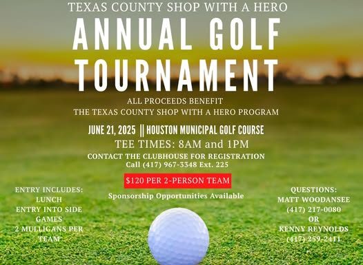 Golf Tournament for Texas County Shop With a Hero Scheduled