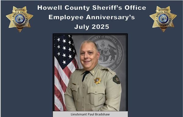 22 Years of Service for Paul Bradshaw with Howell County Sherriff’s Office