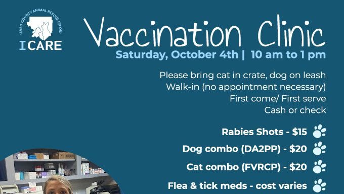 ICARE Hosting Low-Cost Pet Vaccination Clinic October 4