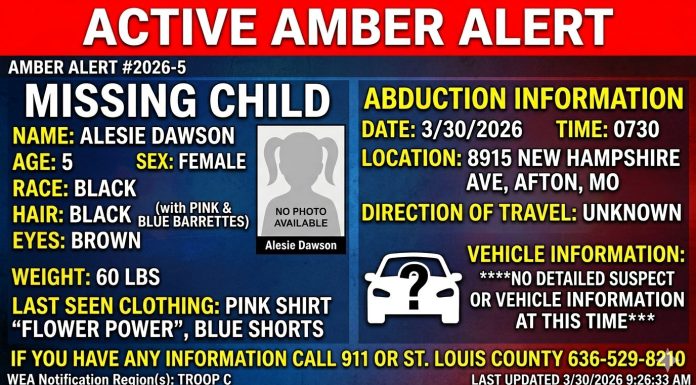 MSHP: Amber Alert Afton MO