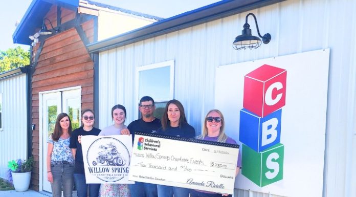 Children’s Behavioral Services Donates $2000 to Willow Springs Charitable Events