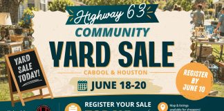 Highway 63 Community Yard Sale Next Month