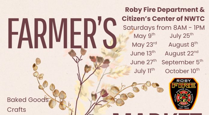 Roby Fire Department Farmer’s Market Continues Through to October