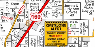 Construction Alert for County Road 8270 in Howell County