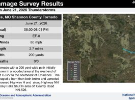EF0 Tornado Confirmed by NWS in Shannon County