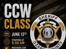 Ozark County Sheriff’s Office to host Missouri CCW class June 13
