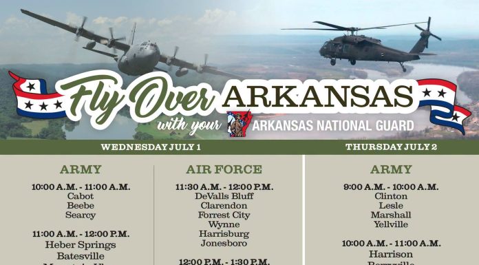 Arkansas National Guard Doing Flyovers Today