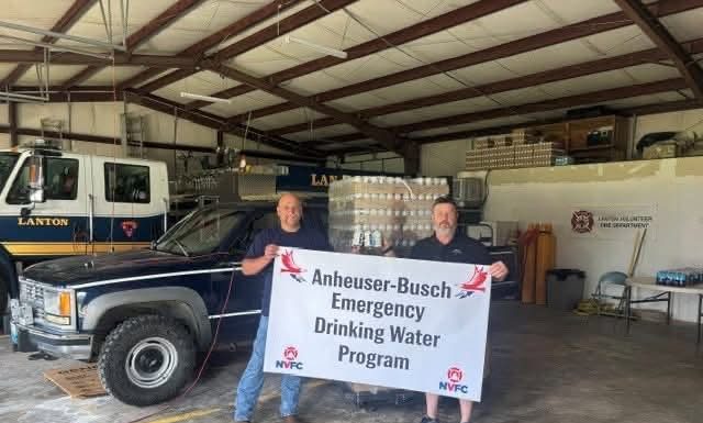 Great Rivers Distributing Donates Water to Lanton VFD