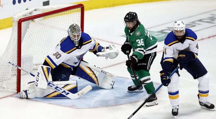 Lindgren, Blues hand Stars fourth straight loss