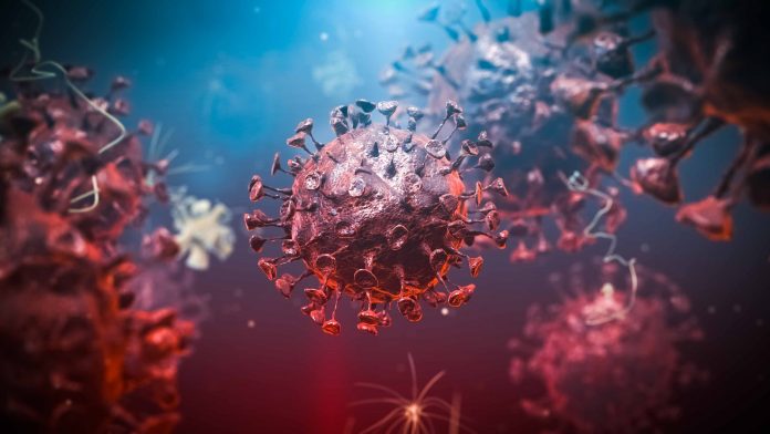 3d render of coronavirus outbreak and influenza disease virus. medical concept