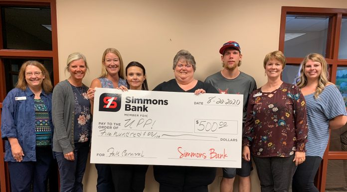 Simmons Bank contributes $500 to UPP!