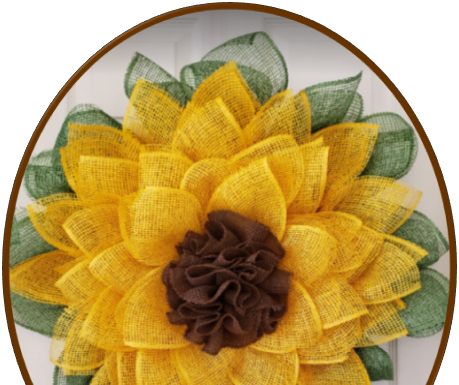 Poly Burlap Sunflower Wreath workshop set for April