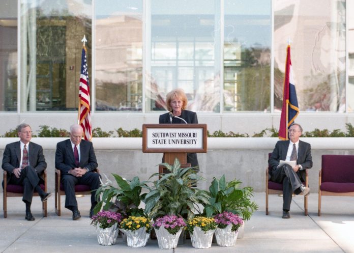 Allison Smith at podium