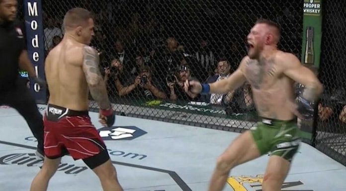 UFC: Dustin Poirier Wins by TKO After Conor McGregor Breaks His Own Leg