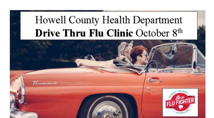 Drive Thru Flu Clinic Today at Howell Co. Health Dept.