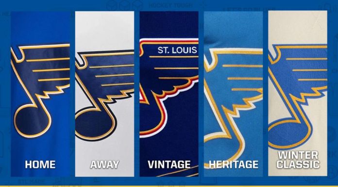 Blues to wear 5 jerseys in 2021-22 season