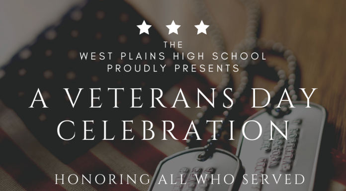 West Plains High School Veteran’s Day Assembly at 9:30 a.m. Nov. 11