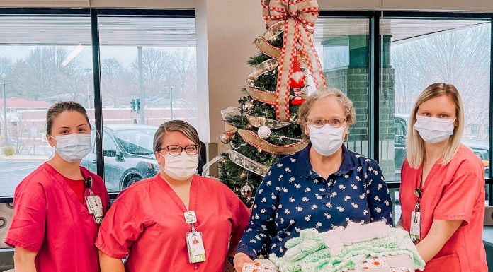 Busy Hands and Stitchers donate gifts for Ozarks Healthcare’s First Baby Born in 2022