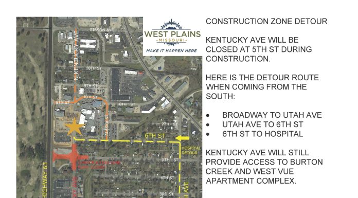 Video: Continued Construction to reroute Traffic around Kentucky Ave.