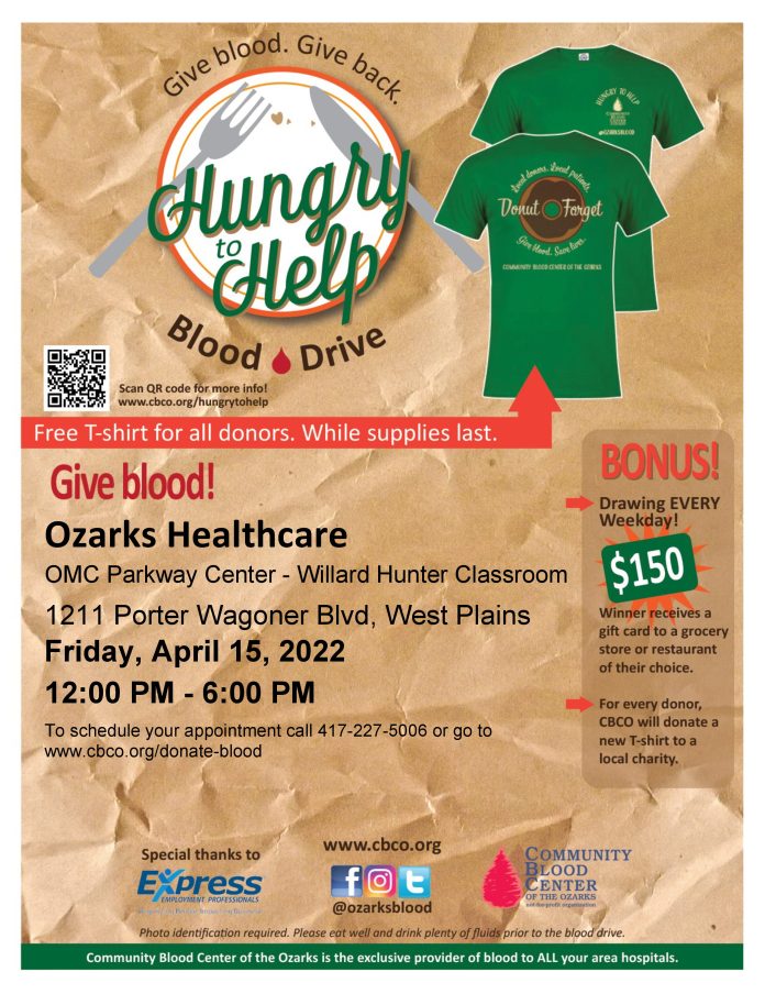 Ozarks Healthcare April 2022 Blood Drive