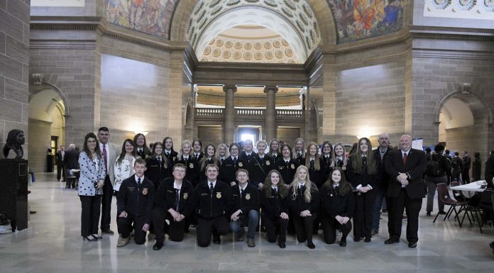 State Representative Bennie Cook Welcomes the Summersville FFA Chapter to the Missouri Capitol