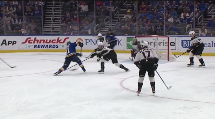Blues score four in second, defeat Coyotes