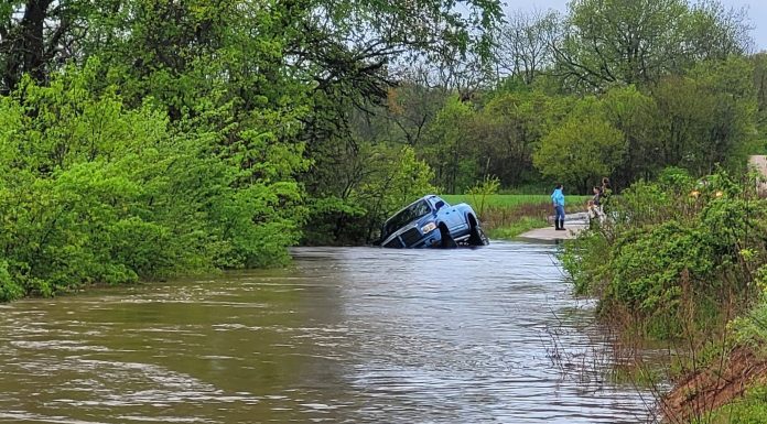 TURN AROUND, DON’T DROWN: Family Rescued from Flooded Low-Water Crossing near Fairview School