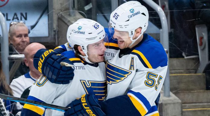 Thomas has 3 points for Blues in win against Devils