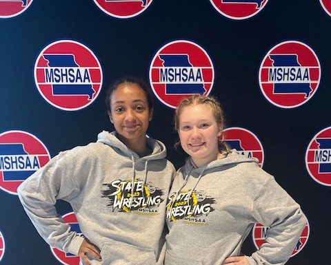 Two Lady Zizzer Wrestlers compete at state
