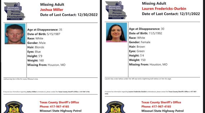 Texas County Sheriff Announces Two Missing Adults