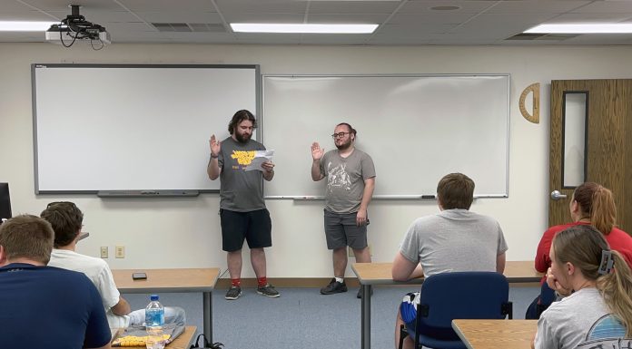 Sam Senf sworn in as SGA president at MSU-WP’s Shannon Hall campus