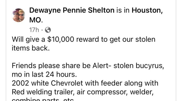 Texas County Sheriff’s Office Asks Public for Assistance in Truck Theft