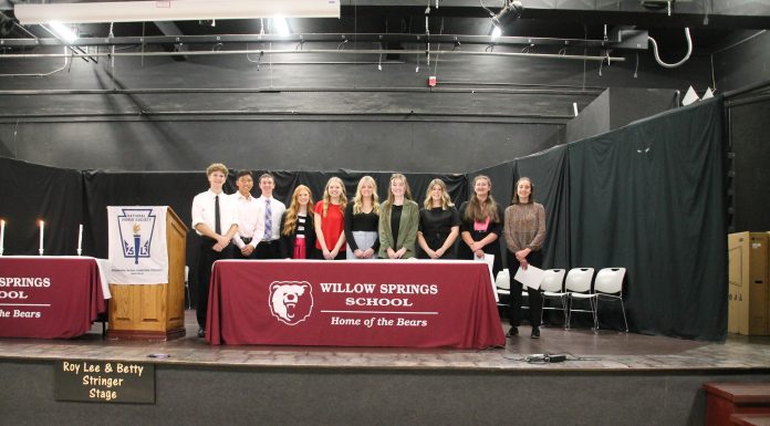 Ten Willow Springs Students inducted into National Honors Society