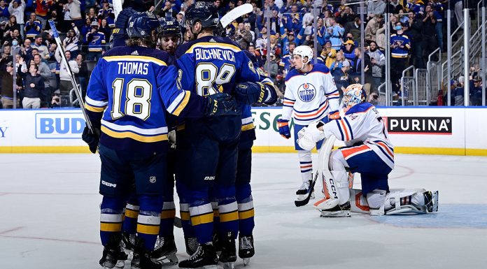 Neighbours, Blues defeat Oilers for 8th win in past 10 games