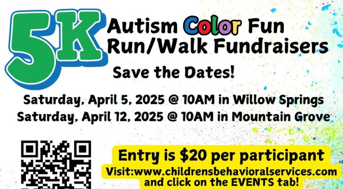 Get Ready to Get Colorful: Autism Fun Run/Walk Coming to Willow Springs and Mountain Grove!